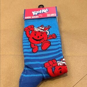 Blue Crew Socks with Red Character Design